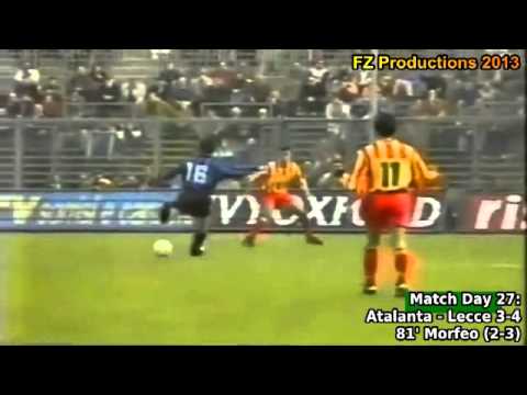 Serie A 1993-1994, day 27 Atalanta - Lecce 3-4 (Morfeo 1st goal)
