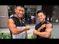 高校生ボディビルチャンピオンと合トレのお知らせ?現状の体でポージング!