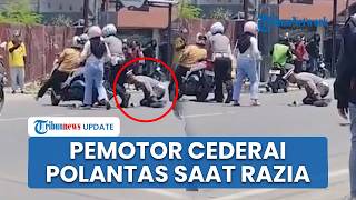 Polantas Gorontalo Tertindih Motor saat Cegah Pengendara Kabur dari Razia, Korban Alami Cedera