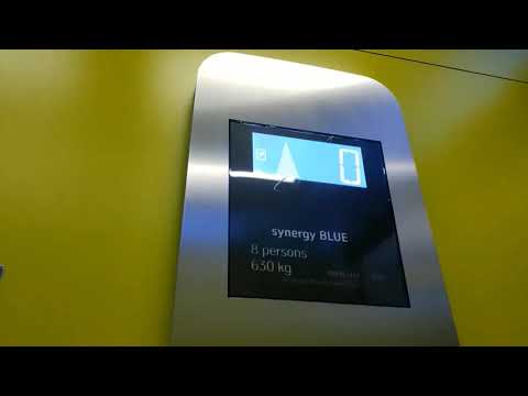 ThyssenKrupp Synergy BLUE MRL Traction Elevators at Big shopping center, Novi Sad, Serbia