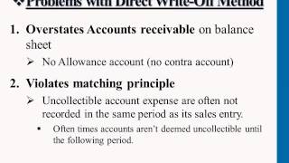 Problems with Direct Write Off Method - Professor Victoria Chiu