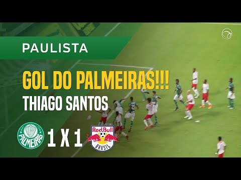 GOL (THIAGO SANTOS) - PALMEIRAS X RED BULL BRASIL - 25/01 - PAULISTA 2018