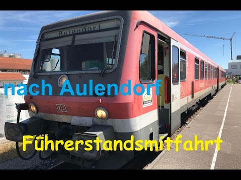 BR 628: Führerstandsmitfahrt von Bad Wurzach nach Aulendorf (über Bhf. Rossberg)