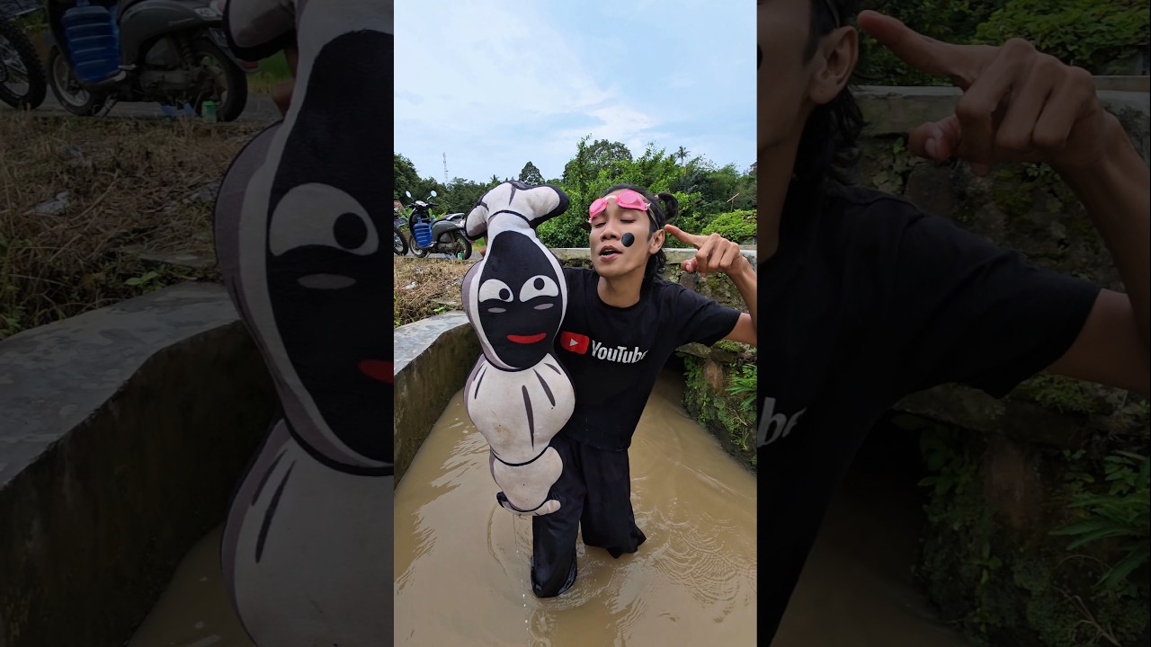 masukin boneka pocong ke dalam air #trendingshorts