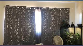 Kotile Tree Branch Curtains for Bedroom - Grey Blackout Curtains 63 Length Silver review