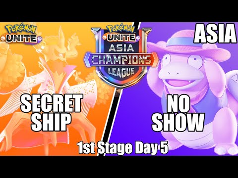 Secret Ship vs No Show - Asia Champions League 1st Stage 5 - Pokemon Unite Tournament