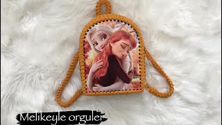 penye ipten ahşap plakalı çocuk sırt çantası yapimi