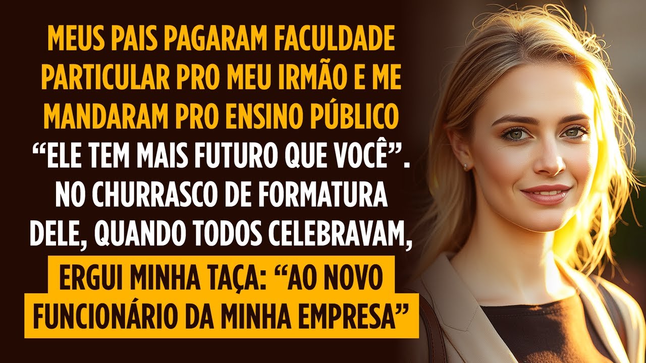 Meus pais investiram no meu irmão "ele tem mais futuro" - no dia da formatura dele, anunciei...