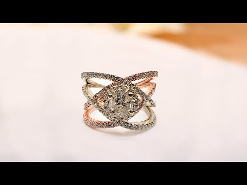 Double Criss Cross Engagement Ring