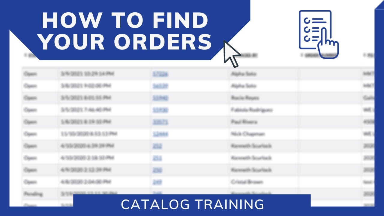 How to find your orders