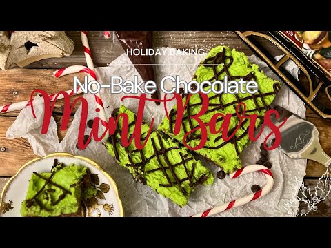 No bake chocolate mint bars