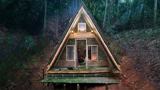 Download lagu 5Days Building a Triangle Bamboo House, Heavy Rain Every Day🌧️|| mp3