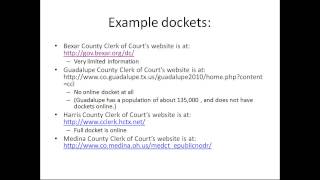 Online Legal Research: Part 4 of 9: Court Dockets