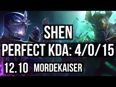 SHEN vs MORDEKAISER (TOP) | 4/0/15, 300+ games | KR Diamond | 12.10