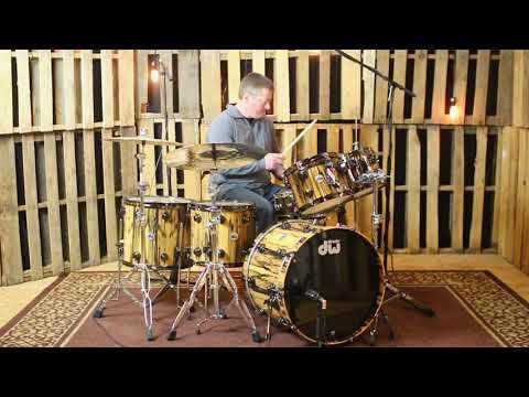 DW Collector's Maple Natural Lacquer Over Ivory Ebony Drum Set - 22, 10, 12, 14, 16 - SO# 1113340
