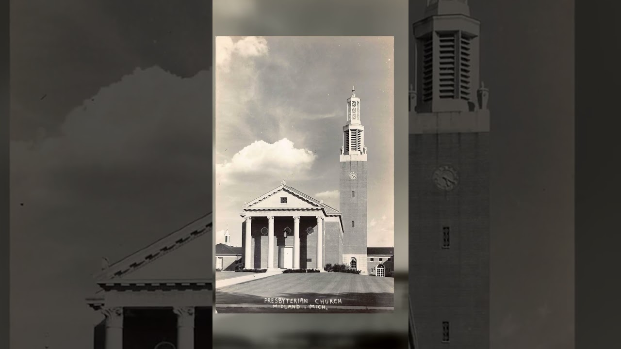 Presbyterian Church, RPPC, Midland, MI, 1940s Video