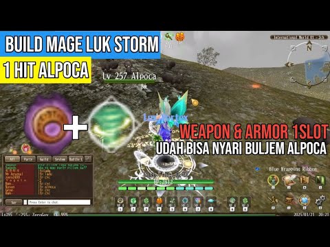 Personal Build Mage Luk Farmer MD Storm 1 Hit Alpoca | Toram Online