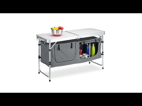 Campingtisch klappbar Grau - Silber - Polyester - Aluminium - 120 x 70 x 47 cm