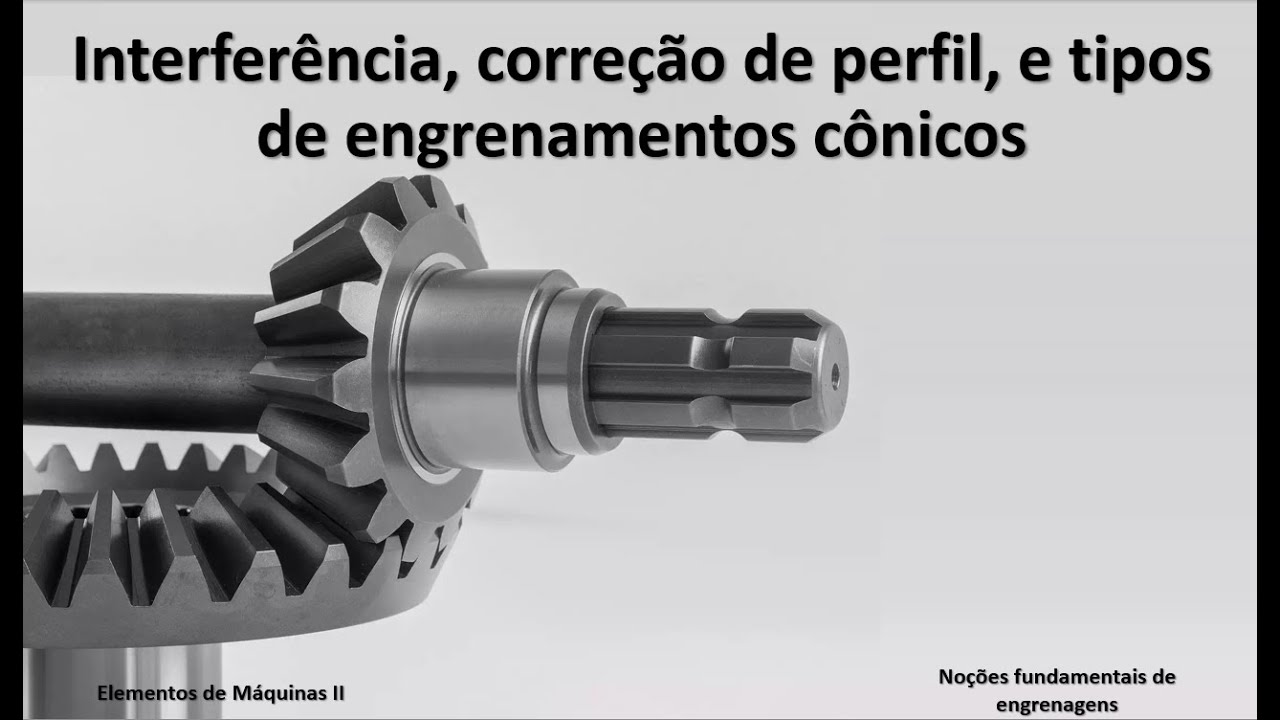 Fundamentos de engrenagens - Interferência, correção de perfil e tipos de engrenamentos cônicos