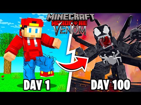 I Survived 100 Days in HARDCORE Minecraft as VENOM...
