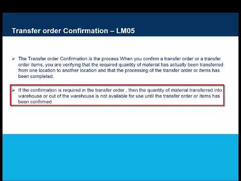 SAP LM05 Transfer Order Confirmation