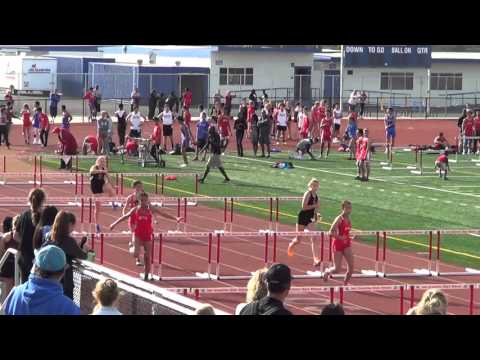 FSG 100m H vs Servite & Rosary 3-9-16 -  Los Alamitos Girls