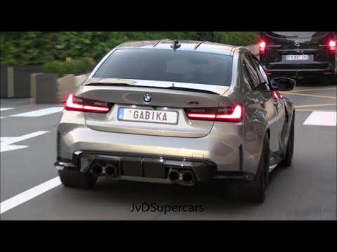 BMW M3 G80 Competition w/ Akrapovic Exhaust in Monaco - Revs & Loud Sounds!