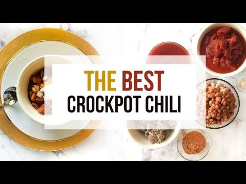 The BEST crockpot chili | Healthy turkey chili slow...