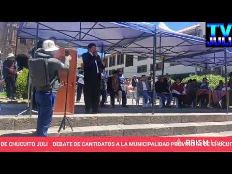 Debate electoral entre candidatos para la alcaldía de la provincia de chucuito Juli .