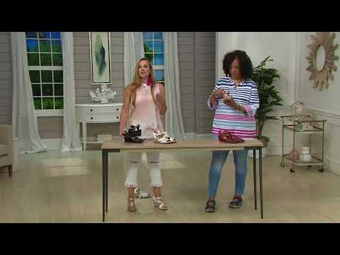 Earth Leather Multi-Strap Wedges - Thistle on QVC