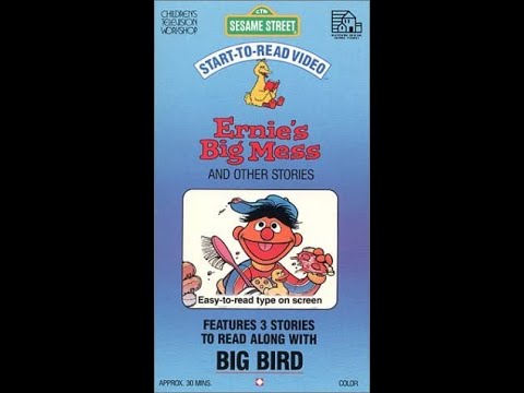 Sesame Street Start-to-Read Video: Ernie's Big Mess 1987 VHS (RD)