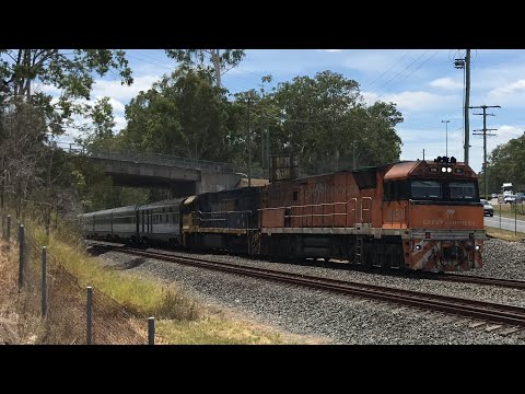 Journey Beyond Great Southern leads 2BT8 with NR30/NR44 South through Greenbank 9/2/26 week 10