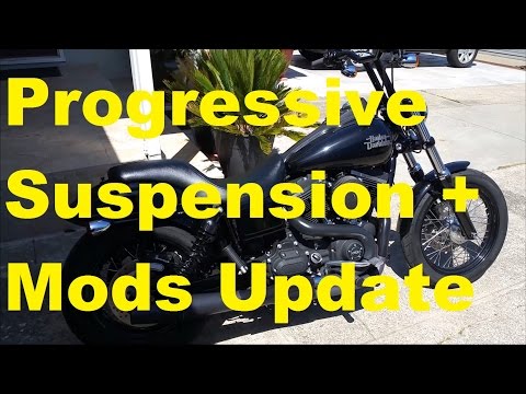Progressive 444 Shocks + Progressive Fork Cartridge Kit - 2015 HD Dyna Street Bob FXDB