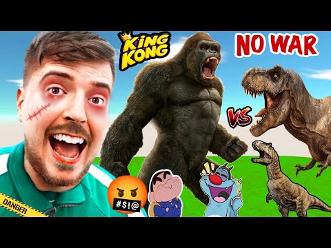 king kong VS All Units Dinosaurs Battle | Animal Revolt Battle Simulator#kup#ARBS