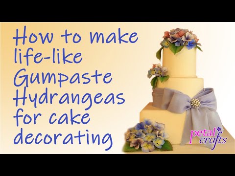 How to make Gum paste Hydrangea Flower for Cake Decorating