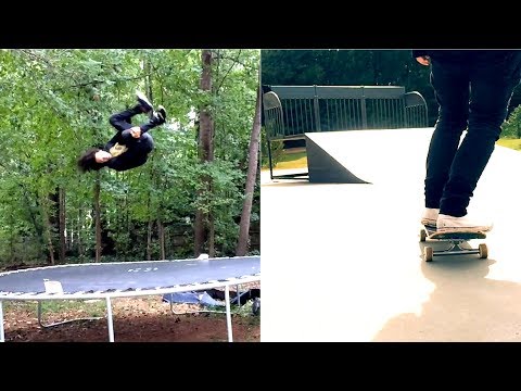 A Trampoline & Skateboard kinda day ** I ATE SH!T**