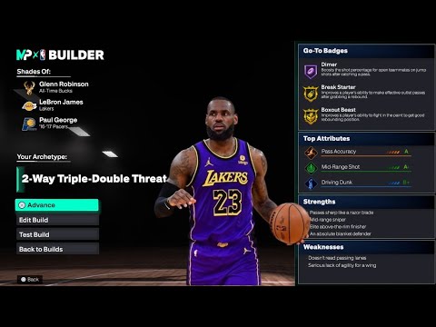 Best Lakers LeBron James Build in NBA 2K26! 2 Way Triple Double Threat