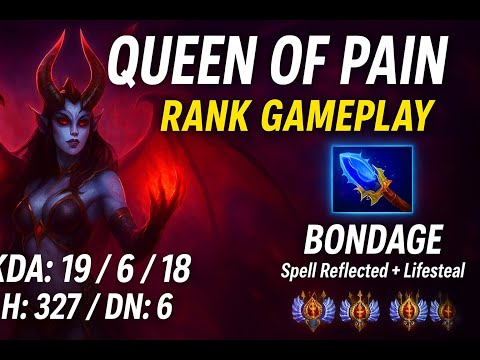 7.39d Mid Rank Play Queen Of Pain Dota2  Build For Ultimate Power At Level 6