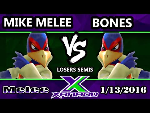 S@X 132 - Mike Melee (Falco) Vs. Bones (Falco) SSBM Losers Semis - Smash Melee