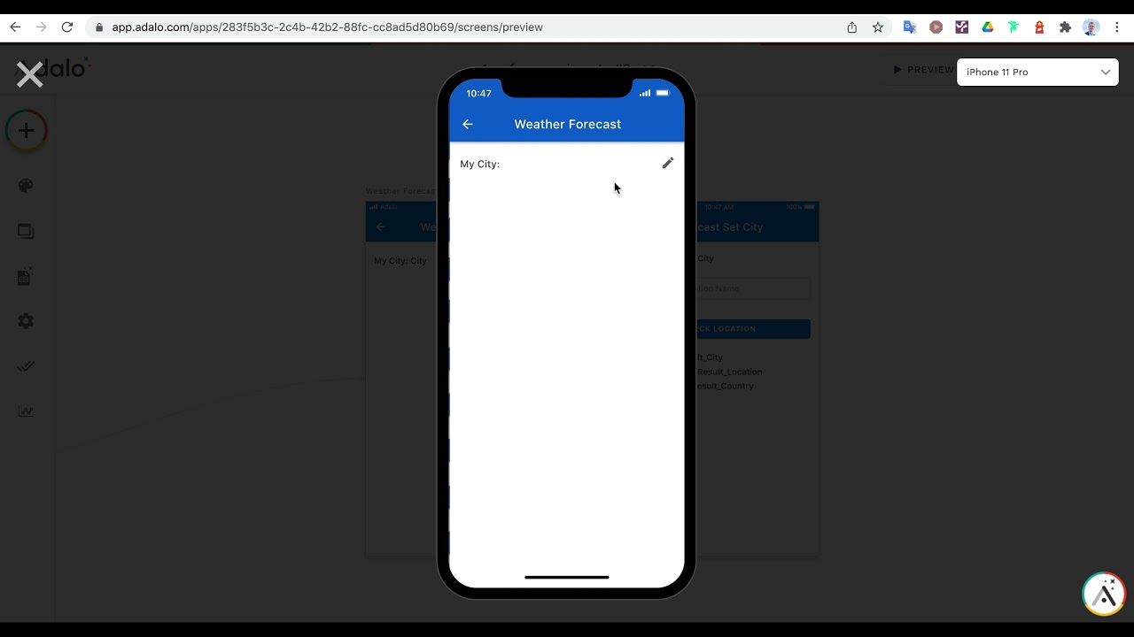 Adalo: how to display a weather forecast using external collections