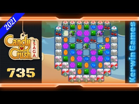 Candy Crush Saga Level 735 - No Boosters - 20 moves (2021)
