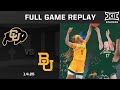 Colorado Vs Baylor 1 4 25 Full Game Replay 2024 25 Big 12 Women S Basketball
