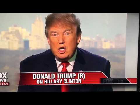 Trump mockingly imitates Hillary Clinton's hand gestures.