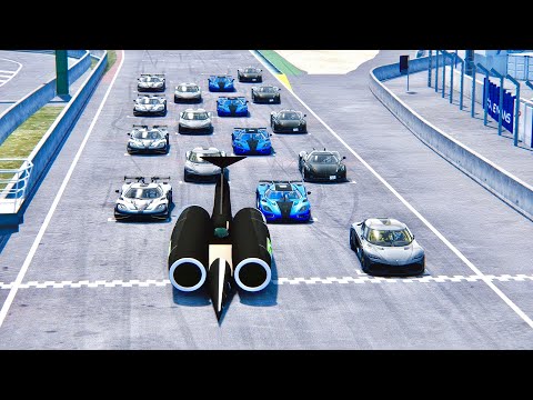 Thrust SSC vs Koenigsegg Hypercars at Drag Race 20 KM
