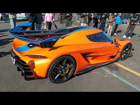 Supercars Leaving Car Show - 2x Koenigsegg Jesko, LaFerrari, 1200HP R8, JCR Race GT3 RS, 12Cilindri