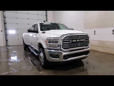 2022 Ram 3500 Laramie 4x4 Crew Cab 8' Box in White for sale at Indian Head Chrysler Dodge Jeep Ram Ltd. in Indian Head, SK