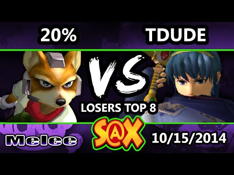 S@x - 20 (Fox) Vs. TDude (Marth) SSBM Losers Top 8 - Melee