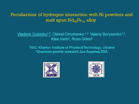 ASTI WORK12 - DUBINKO – Peculiarities of hydrogen interaction with Ni powders and melt spun Nd90Fe10