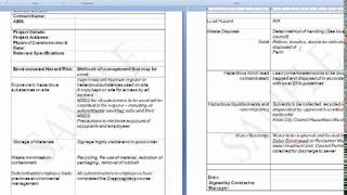 Completing an Environmental Management Plan