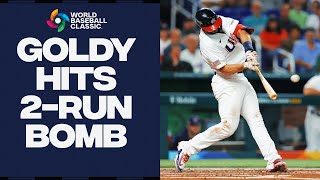 Paul Goldschmidt hits a 2-run BLAST for Team USA in the World Baseball Classic semifinal!